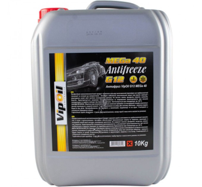 VIPOIL Антифриз VIPOIL G12 MEGA 40 red 10 кг (701432)