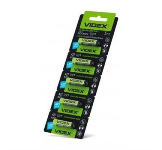 Videx Батарейка Videx Alkaline A27/27A/MN27 BL 5шт