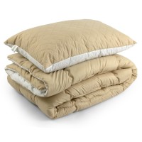 Ковдра Руно набір ковдра 140х205 + 1 подушка 50х70 силіконова Бежева (К_924.52СЛ300_Бежевий)