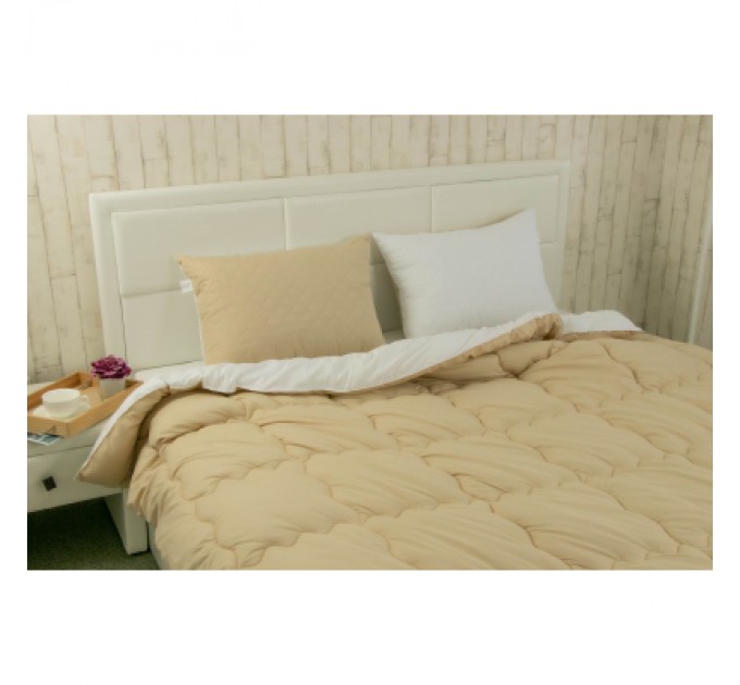 Руно Ковдра Руно набір ковдра 140х205 + 1 подушка 50х70 силіконова Бежева (К_924.52СЛ300_Бежевий)