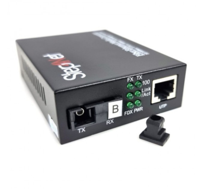 Step4Net Медіаконвертер 10/100Base-TX to 100Base-FX, SM, 1310nm, SC/PC, 20км Step4Net (MC-R-0,1-1SM-1310nm-20-LFP)