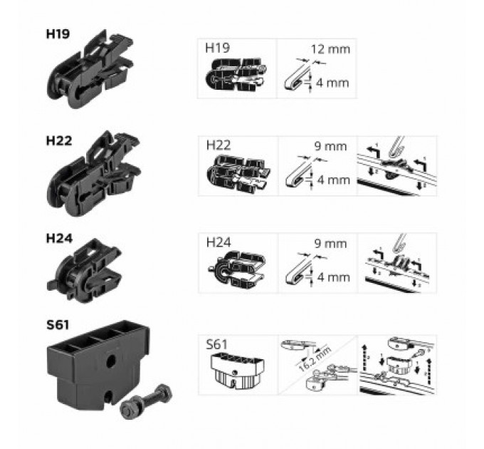 AMiO Щітка склоочисника AMiO 24" 600 мм (01202) (012024)