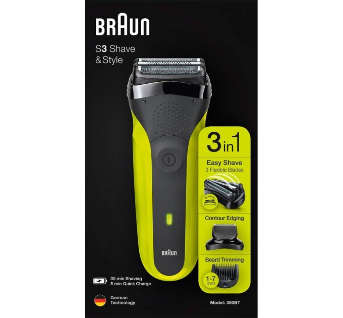 Braun Електробритва Braun Series 3 300BT Black/Green