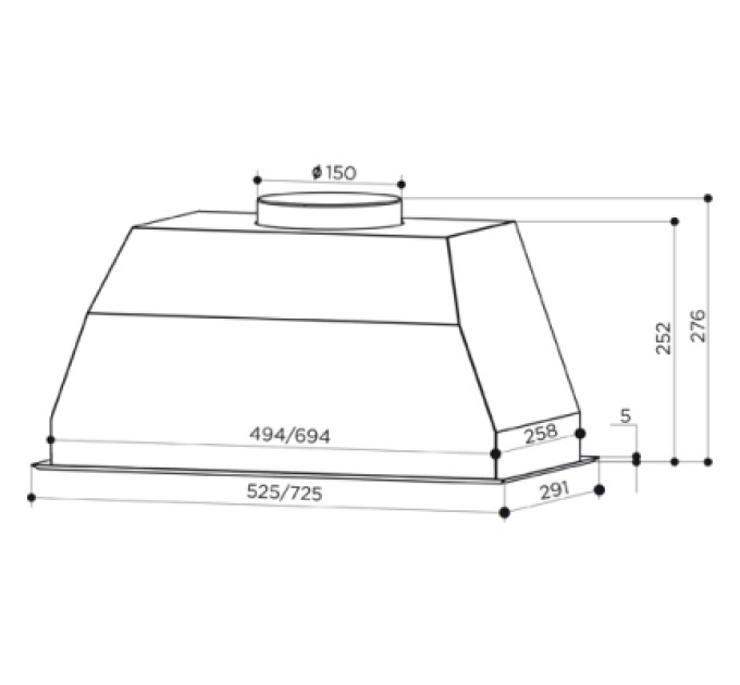 Faber Витяжка кухонна Faber BI 70 SS 2LS (305.0588.063)