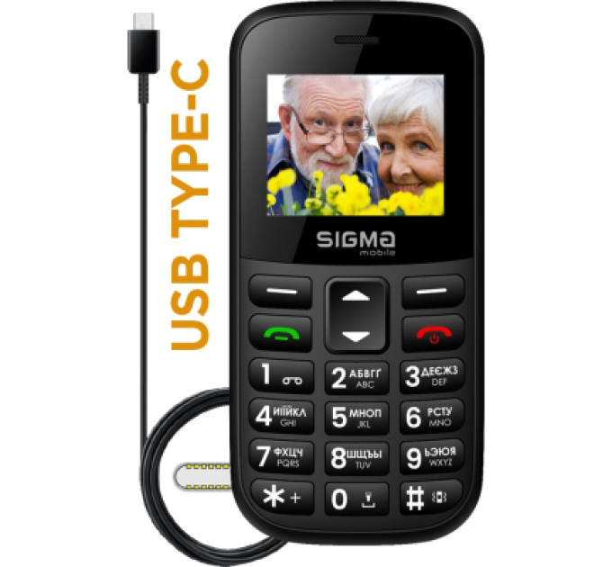 Sigma Мобільний телефон Sigma Comfort 50 EASY TYPE-C Black (4827798585214)
