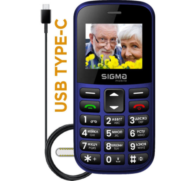 Sigma Мобільний телефон Sigma Comfort 50 EASY TYPE-C Blue (4827798585238)