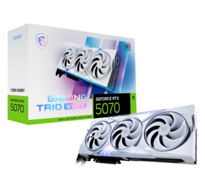 MSI Відеокарта MSI GeForce RTX5070 12Gb GAMING TRIO OC WHITE (RTX 5070 12G GAMING TRIO OC WHITE)