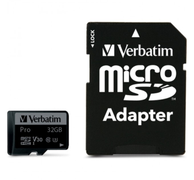 Verbatim Карта пам'яті Verbatim 32GB microSDXC class 10 UHS-III PRO (47041)