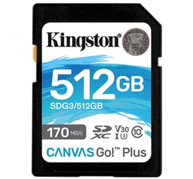 Kingston Карта пам'яті Kingston 512GB SDXC class 10 UHS-I U3 Canvas Go Plus (SDG3/512GB)