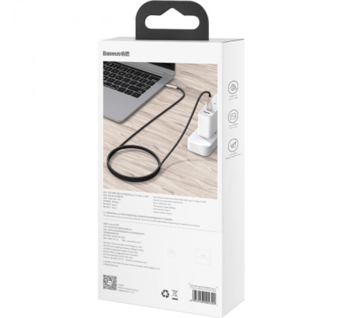 Baseus Дата кабель USB-C to USB-C 1.0m 100W metal black Baseus (CATJK-C01)