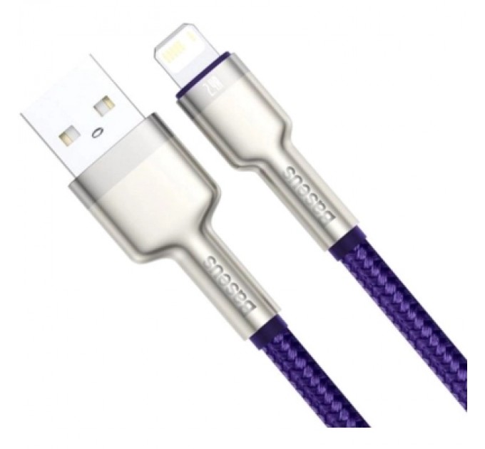 Baseus Дата кабель USB 2.0 AM to Lightning 2.0m 2.4A metal purple Baseus (CALJK-B05)