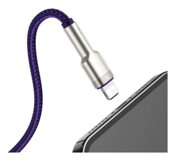 Baseus Дата кабель USB 2.0 AM to Lightning 2.0m 2.4A metal purple Baseus (CALJK-B05)