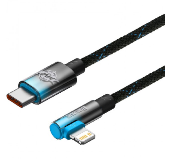 Baseus Дата кабель USB-C to Lightning 1.0m 20W 90° corner black/blue Baseus (CAVP000221)
