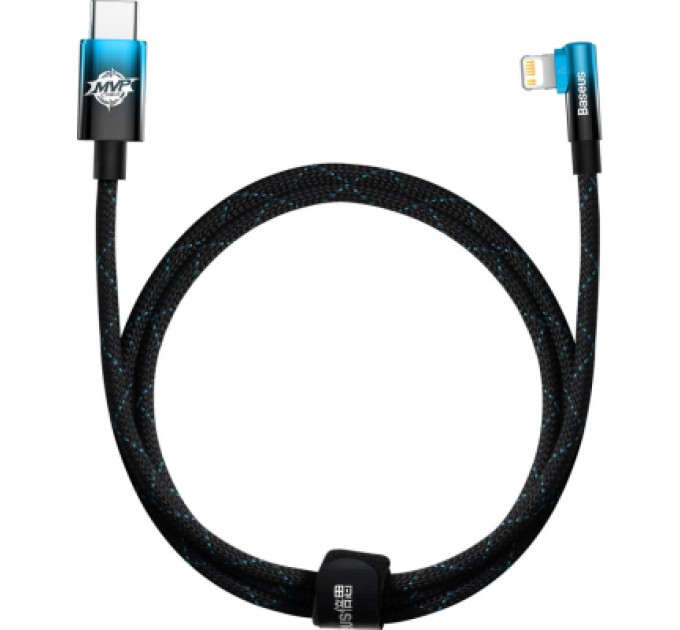 Baseus Дата кабель USB-C to Lightning 1.0m 20W 90° corner black/blue Baseus (CAVP000221)