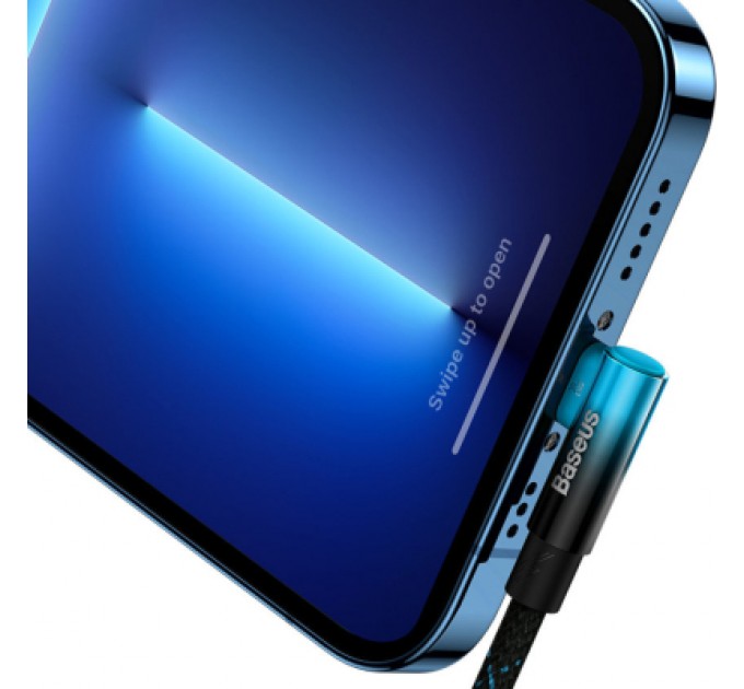 Baseus Дата кабель USB-C to Lightning 1.0m 20W 90° corner black/blue Baseus (CAVP000221)