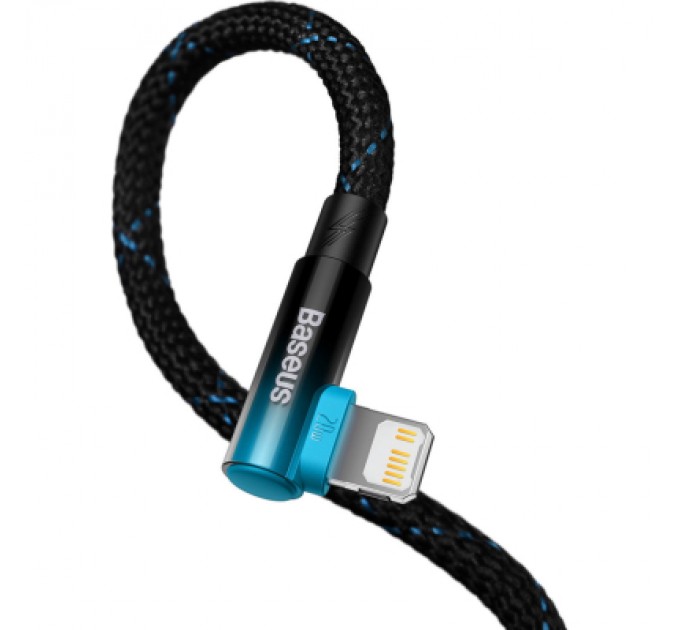 Baseus Дата кабель USB-C to Lightning 1.0m 20W 90° corner black/blue Baseus (CAVP000221)