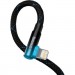 Baseus Дата кабель USB-C to Lightning 1.0m 20W 90° corner black/blue Baseus (CAVP000221)