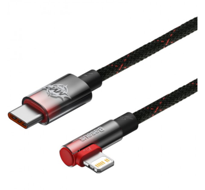 Baseus Дата кабель USB-C to Lightning 1.0m 20W 90° corner black/red Baseus (CAVP000220)