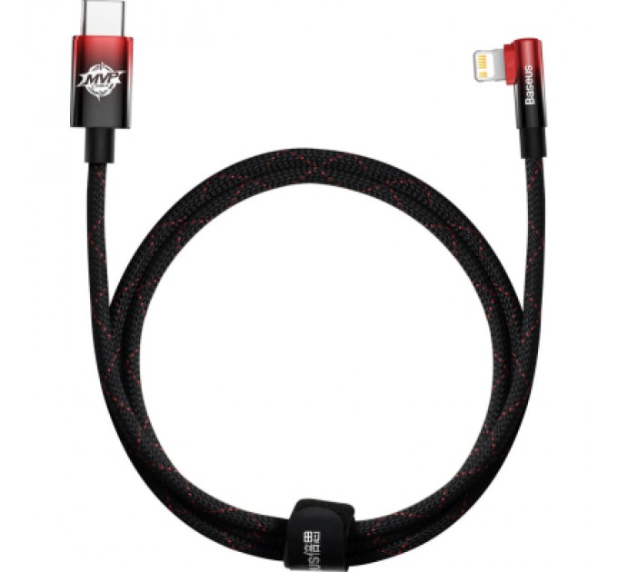 Baseus Дата кабель USB-C to Lightning 1.0m 20W 90° corner black/red Baseus (CAVP000220)