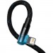 Baseus Дата кабель USB 2.0 AM to Lightning 2.0m 2.4A 90° corner black/blue Baseus (CAVP000121)