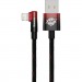 Baseus Дата кабель USB 2.0 AM to Lightning 2.0m 2.4A 90° corner black/red Baseus (CAVP000120)