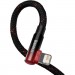 Baseus Дата кабель USB 2.0 AM to Lightning 2.0m 2.4A 90° corner black/red Baseus (CAVP000120)