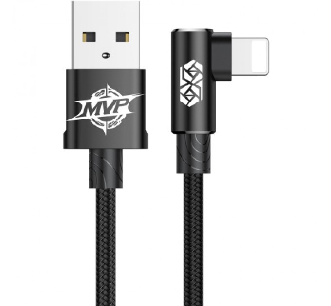 Baseus Дата кабель USB 2.0 AM to Lightning 2.0m 1.5A 90° corner black Baseus (CALMVP-A01)