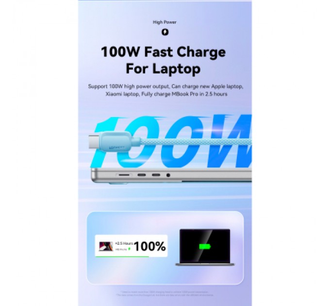 Essager Дата кабель USB-C to USB-C 1.0m 100W white Essager (EXCTT1-WL02-P)