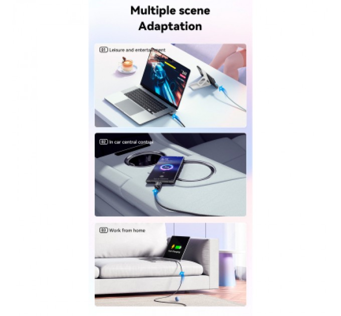 Essager Дата кабель USB-C to USB-C 2.0m 100W blue Essager (EXCTT1-WLA03-P)