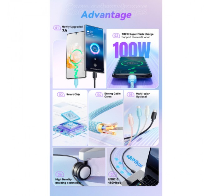 Essager Дата кабель USB 2.0 AM to USB-C 1.0m 100W black Essager (EXC7A-WL01-P)