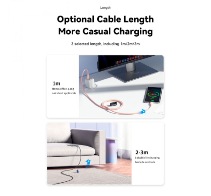 Essager Дата кабель USB 2.0 AM to USB-C 2.0m 100W white Essager (EXC7A-WLA02-P)