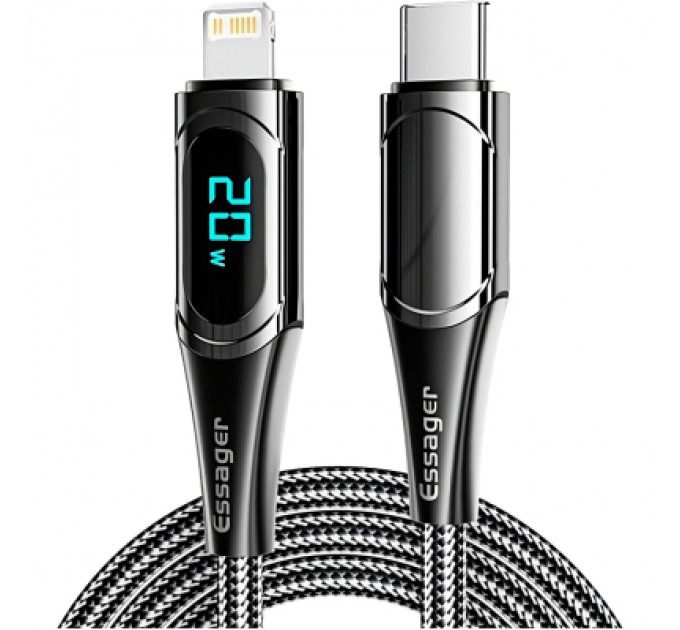 Essager Дата кабель USB-C to Lightning 1.0m 20W Digital Display black Essager (EXCTL-YD01)