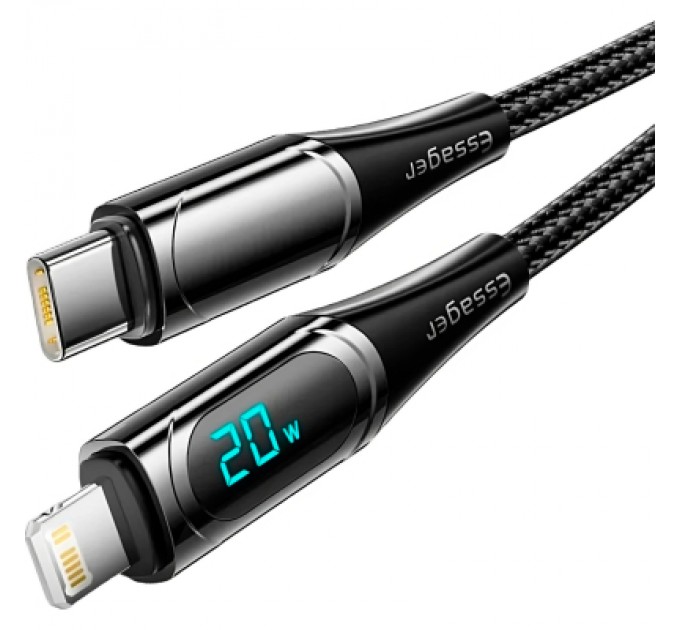 Essager Дата кабель USB-C to Lightning 1.0m 20W Digital Display black Essager (EXCTL-YD01)
