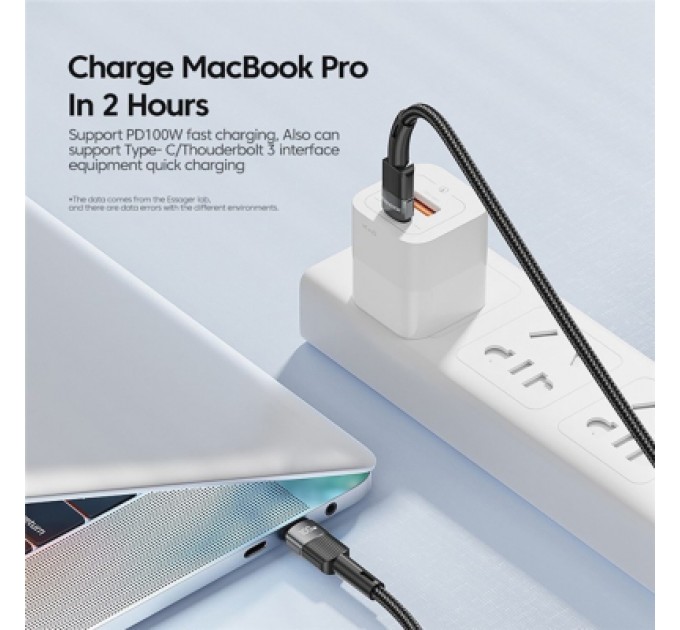 Essager Дата кабель USB-C to USB-C 1.0m 100W black Essager (EXCTT1-XC01)