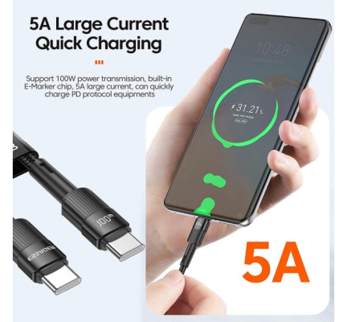 Essager Дата кабель USB-C to USB-C 1.0m 100W black Essager (EXCTT1-XC01)
