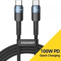 Essager Дата кабель USB-C to USB-C 2.0m 100W blue Essager (EXCTT1-XCA03)