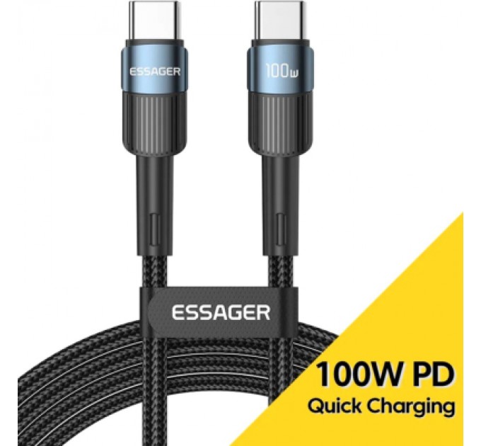 Essager Дата кабель USB-C to USB-C 2.0m 100W blue Essager (EXCTT1-XCA03)