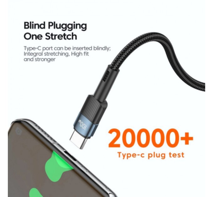 Essager Дата кабель USB-C to USB-C 2.0m 100W blue Essager (EXCTT1-XCA03)