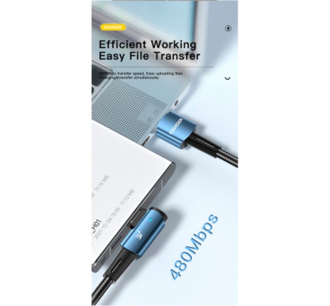 Essager Дата кабель USB 2.0 AM to USB-C 2.0m 100W blue Essager (EXCWT7A-CGA03-P)