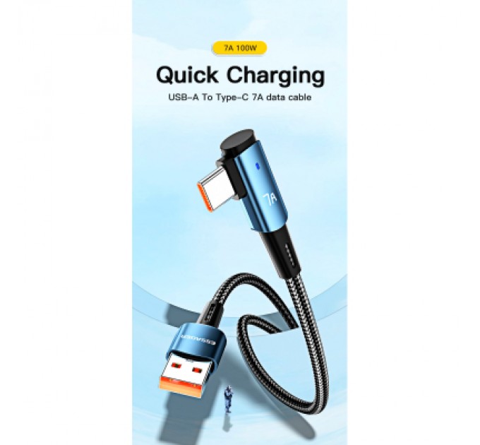 Essager Дата кабель USB 2.0 AM to USB-C 2.0m 100W blue Essager (EXCWT7A-CGA03-P)