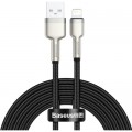 Baseus Дата кабель USB 2.0 AM to Lightning 2.0m 2.4A metal black Baseus (CALJK-B01)