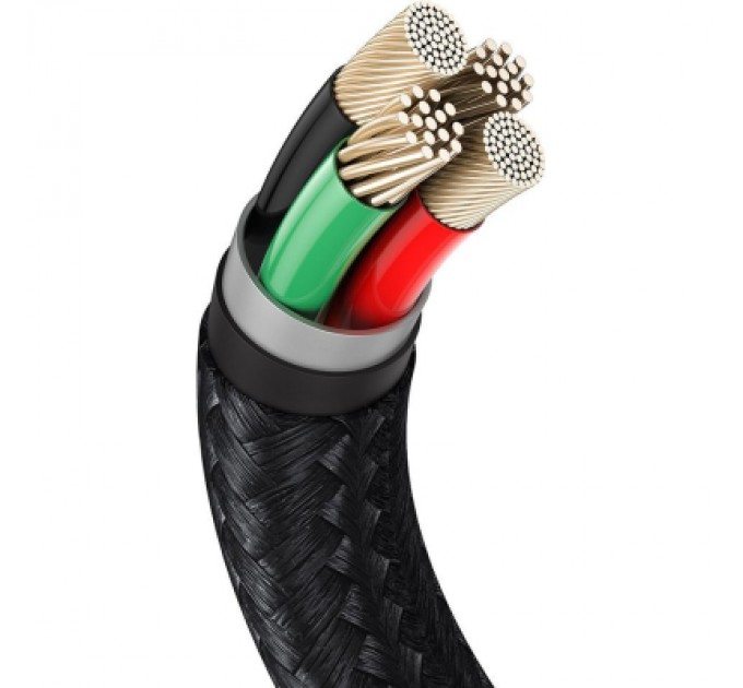 Baseus Дата кабель USB 2.0 AM to Lightning 2.0m 2.4A metal black Baseus (CALJK-B01)