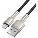 Baseus Дата кабель USB 2.0 AM to Lightning 2.0m 2.4A metal black Baseus (CALJK-B01)
