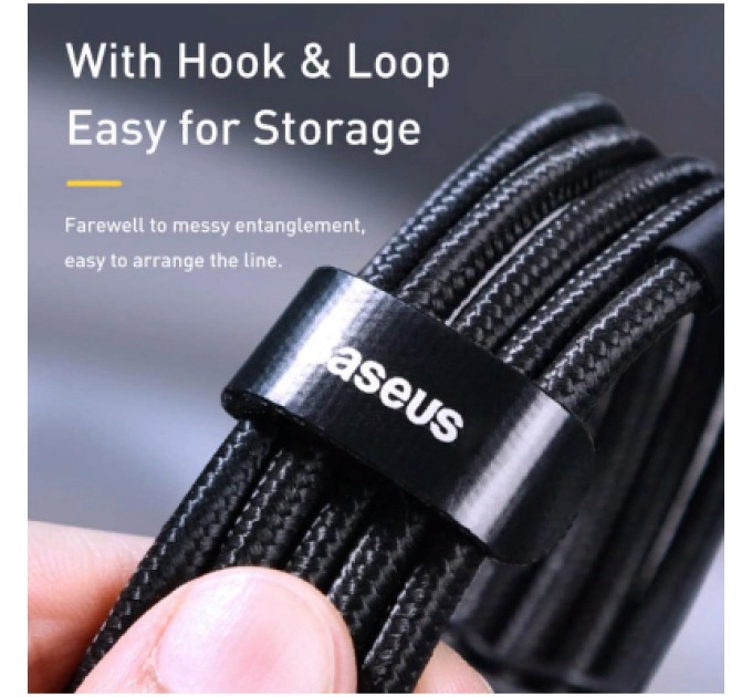 Baseus Дата кабель USB-C to USB-C 2.0m 100W 5A black-grey Baseus (CATKLF-ALG1)