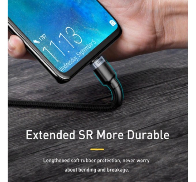 Baseus Дата кабель USB-C to USB-C 2.0m 100W 5A black-grey Baseus (CATKLF-ALG1)