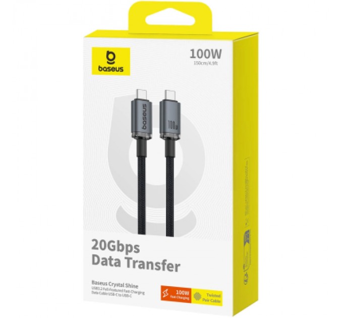 Baseus Дата кабель USB-C to USB-C 1.5m 100W USB3.2 20Gb black Baseus (P10318204111-00)