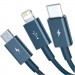 Baseus Дата кабель USB 2.0 AM to Lightning + Micro 5P + Type-C 1.5m 3.5A blue Baseus (CAMLTYS-03)