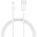 Baseus Дата кабель USB 2.0 AM to Lightning 1.0m 2.4A white Baseus (CALYS-A02)