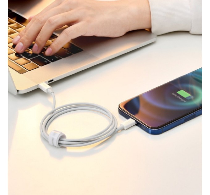 Baseus Дата кабель USB-C to Lightning 2.0m 20W white Baseus (CATLYS-C02)