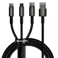 Дата кабель USB 2.0 AM to Lightning + Micro 5P + Type-C 1.5m 3.5A black Baseus (CAMLTWJ-01)